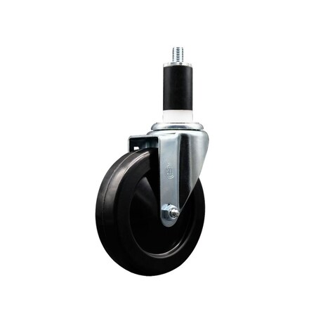 Service Caster 5'' Hard Rubber Wheel Swivel 1-3/8'' Expanding Stem Caster SCC-EX20S514-HRS-138